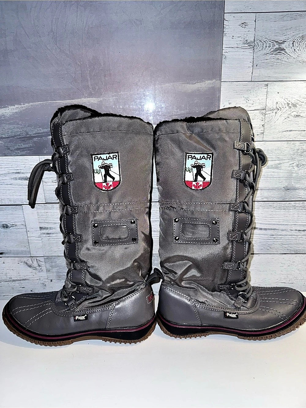 Pajar Canada Grip Tall Waterproof Winter Boots Gray Size 6 6.5